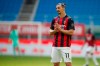 AC Milan's Zlatan Ibrahimovic looks on during the Serie A soccer match between AC Milan and Sampdoria at the San Siro stadium, in Milan, Italy, Saturday, April 3, 2021. (AP Photo/Antonio Calanni)