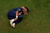 FILE - In this Sunday, Aug. 23, 2020 file photo, PSG's Neymar lies on the ground during the Champions League final soccer match between Paris Saint-Germain and Bayern Munich at the Luz stadium in Lisbon, Portugal. Paying for the world’s most expensive strikers cost Paris Saint-Germain 402 million euros, but Neymar and Kylian Mbappé failed to score a single goal during the Final Eight. (AP Photo/Manu Fernandez, Pool, File)
