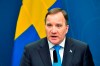 Sweden's Prime Minister Stefan Lofven speaks during a news conference on the outbreak of coronavirus, at the government headquarters in Stockholm, Sweden, Tuesday, March 31, 2020. (Jonas Ekstromer/TT News Agency via AP)
