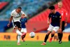 Fulham's Bobby Decordova-Reid shoots during the English Championship Play Off soccer final between Fulham and Brentford, at Wembley Stadium, in London, Tuesday, Aug. 4, 2020. (Mike Egerton/PA via AP)