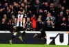 Newcastle United's Miguel Almiron, right, celebrates scoring his side's first goal of the game, during the English Premier League soccer match between Newcastle United and Crystal Palace, at St James' Park, in Newcastle, England, Saturday, Dec. 21, 2019. (Owen Humphreys/PA via AP)