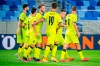 Czech Republic's Borek Dockal, right, celebrates with his teammates after scoring from a penalty kick, during the UEFA Nations League soccer match between Slovakia and the Czech Republic in Bratislava, Slovakia, Friday, Sept. 4, 2020. (Jaroslav Novak/TASR via AP)