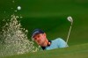 Justin Rose, of England, hits out of a bunker on the seventh hole during the second round of the Masters golf tournament on Friday, April 9, 2021, in Augusta, Ga. (AP Photo/Gregory Bull)