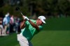 Lee Westwood, of England, hits his tee shot on the first hole during a practice round for the Masters golf tournament on Monday, April 5, 2021, in Augusta, Ga. (AP Photo/David J. Phillip)