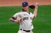 Milwaukee Brewers relief pitcher Josh Hader (71) throws during the seventh inning of a spring training baseball game against the Los Angeles Dodgers Tuesday, March 23, 2021, in Phoenix, Ariz. (AP Photo/Ashley Landis)