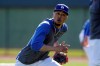 Los Angeles Dodgers right fielder Mookie Betts runs during spring training baseball Wednesday, Feb. 19, 2020, in Phoenix. (AP Photo/Gregory Bull)