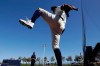 Milwaukee Brewers right fielder Avisail Garcia stretches before a spring training baseball game against the Seattle Mariners, Tuesday, Feb. 25, 2020, in Phoenix. (AP Photo/Gregory Bull)