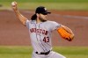 Houston Astros starting pitcher Lance McCullers Jr. (43) throws against the Arizona Diamondbacks during the first inning of a baseball game Wednesday, Aug. 5, 2020, in Phoenix. (AP Photo/Matt York)