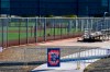 The entrances to the Cleveland Indians spring training facility are closed to the public due to the ongoing COVID-19 outbreak prior to the first day of full squad spring training baseball practice Monday, Feb. 22, 2021, in Goodyear, Ariz. (AP Photo/Ross D. Franklin)