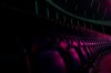 A light illuminates the empty stands before the English Premier League soccer match between Tottenham and Chelsea at the Tottenham Hotspur Stadium in London, England, Thursday, Feb. 4, 2021. (Clive Rose/Pool via AP)
