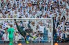 Real Madrid's goalkeeper Thibaut Courtois stops the ball during a Spanish La Liga soccer match between Real Madrid and RCD Espanyol at the Santiago Bernabeu stadium in Madrid, Saturday Dec. 7, 2019. (AP Photo/Bernat Armangue)