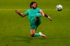 Real Madrid's Marcelo in action during the Spanish La Liga soccer match between RCD Espanyol and Real Madrid at the Cornella-El Prat stadium in Barcelona, Spain, Sunday, June 28, 2020. (AP Photo/Joan Monfort)