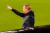 Barcelona's head coach Ronald Koeman gestures during the Spanish La Liga soccer match between RC Celta and FC Barcelona in Vigo, Spain, Thursday, Oct. 1, 2020. (AP Photo/Lalo R. Villar)