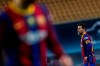 Barcelona's Lionel Messi during the Spanish Supercopa final soccer match between FC Barcelona and Athletic Bilbao at La Cartuja stadium in Seville, Spain, Sunday, Jan. 17, 2021. (AP Photo/Miguel Morenatti)