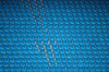 Empty seats due the coronavirus pandemic during the English Premier League soccer match between Manchester City and Bournemouth at the Ethiad Stadium in Manchester, England, Wednesday, July 15, 2020. (Peter Powell/Pool via AP)