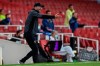 Liverpool's manager Jurgen Klopp gestures during the English Premier League soccer match between Arsenal and Liverpool at the Emirates Stadium in London, England, Wednesday, July 15, 2020. (Shaun Botterill/Pool via AP)