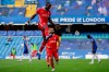 Liverpool's Sadio Mane celebrates after scoring during the English Premier League soccer match between Chelsea and Liverpool at Stamford Bridge Stadium, Sunday, Sept. 20, 2020. (AP Photo/Matt Dunham, Pool)