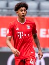 Munich's Chris Richards is on the pitch during the German Bundesliga soccer match between Bayern Munich and SC Freiburg, Saturday, June 20, 2020. American defender Richards made his competitive debut for Bayern Munich, entering in the 84th minute of a 3-1 home win over Freiburg in the Bundesliga. (Sven Hoppe/dpa via AP)