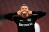 Leverkusen's Florian Wirtz celebrates his goal to make it 4:0 during the German Bundesliga soccer match between 1. FC Cologne and Bayer Leverkusen at the RheinEnergieStadion in Cologne, Germany, Wednesday, Dec. 16, 2020. (Wolfgang Rattay/dpa via AP)