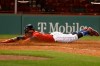 Boston Red Sox's Alex Verdugo slides head-first into home with a run during the third inning of a baseball game against the Washington Nationals, Friday, Aug. 28, 2020, at Fenway Park in Boston. (AP Photo/Winslow Townson)