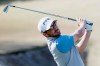 Andrew Landry follows through on the fourth tee during the final round of The American Express golf tournament on the Stadium Course at PGA West in La Quinta, Calif., Sunday, Jan. 19, 2020. (AP Photo/Alex Gallardo)