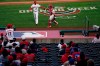 Los Angeles Angels starting pitcher Shohei Ohtani (17) and catcher Max Stassi (33) bumps fists as they walk to the dugout after the top of the second inning of a baseball game against the Chicago White Sox Sunday, April 4, 2021, in Anaheim, Calif. (AP Photo/Ashley Landis)