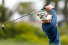 Jessica Korda tees off at the first hole during the first round of the LPGA's Hugel-Air Premia LA Open golf tournament at Wilshire Country Club Wednesday, April 21, 2021, in Los Angeles. (AP Photo/Ashley Landis)
