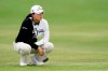 Jin Young Ko lines up her shot on the first green during the second round of the LPGA's Hugel-Air Premia LA Open golf tournament at Wilshire Country Club Thursday, April 22, 2021, in Los Angeles. (AP Photo/Ashley Landis)