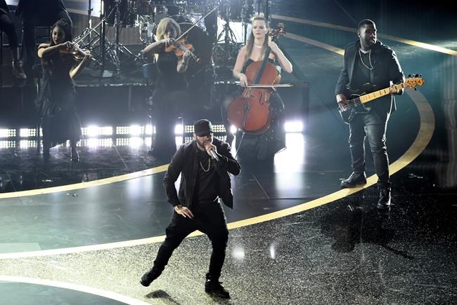 Eminem performs