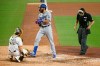 Los Angeles Dodgers' Edwin Rios reacts as he crosses home plate after hitting a solo home run against the San Diego Padres starting pitcher Zach Davies in the fifth inning of a baseball game Tuesday, Sept. 15, 2020, in San Diego. (AP Photo/Derrick Tuskan)