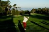 Patrick Cantlay hits from the first fairway during the first round of the AT&T Pebble Beach National Pro-Am golf tournament Thursday, Feb. 6, 2020, in Pebble Beach, Calif. (AP Photo/Eric Risberg)