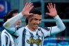 Juventus' Cristiano Ronaldo celebrates after scoring his side's third goal for his personal hat trick in thirty minutes during the Italian Serie A soccer match between Cagliari and Juventus, at the Sardegna Arena stadium in Cagliari, Italy, Sunday, March 14, 2021. (Alessandro Tocco/LaPresse via AP)