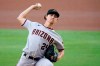 Arizona Diamondbacks starting pitcher Luke Weaver works against a San Diego Padres batter during the first inning of a baseball game Friday, Aug. 7, 2020, in San Diego. (AP Photo/Gregory Bull)