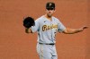 Pittsburgh Pirates starting pitcher Tyler Anderson motions during the seventh inning of a baseball game against the San Diego Padres, Monday, May 3, 2021, in San Diego. (AP Photo/Gregory Bull)