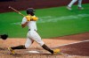 San Diego Padres' Eric Hosmer hits a grand slam during the fifth inning of a baseball game against the Texas Rangers, Thursday, Aug. 20, 2020, in San Diego. (AP Photo/Gregory Bull)