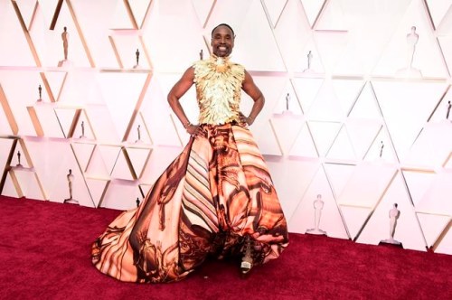 Billy Porter arrives at the Oscars on Sunday, Feb. 9, 2020, at the Dolby Theatre in Los Angeles. (Photo by Jordan Strauss/Invision/AP)