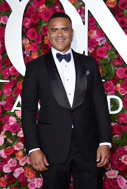 FILE - Christopher Jackson arrives at the 72nd annual Tony Awards on June 10, 2018, in New York. The inaugural celebration will be pared down, distanced, and much of it virtual. Still, a slew of celebrities will be descending on Washington, virtually and a few in person. Actor Christopher Jackson, the original George Washington in Broadway's “Hamilton,” will be performing at a virtual “ball” for the Creative Coalition. (Photo by Evan Agostini/Invision/AP, File)