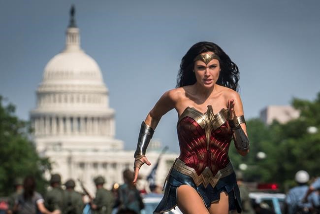 This image released by Warner Bros. Pictures shows Gal Gadot as Wonder Woman in a scene from