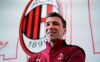 Mario Mandzukic poses at the Milanello Milan's sport center prior to his first training session, in Carnago, Italy, Tuesday, Jan. 19, 2021. AC Milan has signed veteran forward Mario Mandžukic. The 34-year-old Croat gives 39-year-old Zlatan Ibrahimovic support in attack for the Italian league leader’s title challenge. Milan said Mandžukic agreed on a deal until the end of the current season with an option to extend by one year. (Spada/LaPresse via AP)