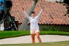 Ally McDonald reacts after a shot from a bunker on the 16th hole during the third round of the LPGA's ANA Inspiration golf tournament at Mission Hills Country Club in Rancho Mirage, Calif., Saturday Sept. 12, 2020. (AP Photo/Ringo H.W. Chiu)