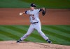 Houston Astros pitcher Zack Greinke (21) throws against the Oakland Athletics in the first inning of an opening day baseball game Oakland, Calif., Thursday, April 1, 2021. (AP Photo/Tony Avelar)