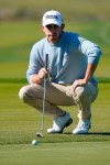 Patrick Cantlay lines up his putt on the 12th green of the Monterey Peninsula County Club Shore Course during the second round of the AT&T Pebble Beach National Pro-Am golf tournament Friday, Feb. 7, 2020, in Pebble Beach, Calif. (AP Photo/Tony Avelar)