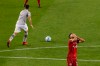 Toronto FC's Jonathan Osorio reacts after a turn over as Montreal Impact's Rudy Camacho takes the ball away during second half MLS soccer action against the Montreal Impact, in Toronto, Tuesday, Sept. 1, 2020. THE CANADIAN PRESS/Chris Young