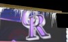 Icicles hang down from the upper deck of Coors Field before a baseball game between the Colorado Rockies and the New York Mets, Saturday, April 17, 2021, in Denver, the day after a spring snow storm. (AP Photo/David Zalubowski)