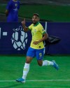 Brazil's Matheus Cunha celebrates after scoring his side's second goal against Bolivia during a South America Olympic qualifying U23 soccer match at Centenario stadium in Armenia, Colombia, Tuesday, Jan. 28, 2020. (AP Photo/Fernando Vergara)
