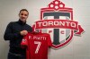 Argentine winger Pablo Piatti, Toronto FC's new designated player, holds up his jersey at the team's training facility on Friday, Feb.7, 2020. THE CANADIAN PRESS/HO-Shane Wright/Toronto FC MANDATORY CREDIT