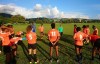 Coach Jene Baclawski speaks with her St. Kitts and Nevis soccer team in this undated handout photo. Coach Jene Baclawski will be drawing up plans to try and stop 36-year-old Christine Sinclair, who comes into the game needing just one goal to tie retired American striker Abby Wambach's world record of 184. THE CANADIAN PRESS/HO, Jene Baclawski *MANDATORY CREDIT*