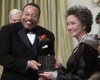 Governor General Adrienne Clarkson presents the Governor General's Literary Award for poetry to George Elliott Clarke during a ceremony at Rideau Hall official residence of the Governor General in Ottawa, Wednesday, November 14, 2001. The University of Regina says it won't cancel a Indigenous justice lecture by Canadian poet George Elliott Clarke despite criticism Clarke has received for editing poetry by a man who beat Pamela George, an Indigenous woman, to death in 1995. THE CANADIAN PRESS/Fred Chartrand