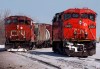 Canadian National locomotives are seen Monday, February 23, 2015 in Montreal. Canadian National Railway Co. says propane shortages in Central and Eastern Canada are 