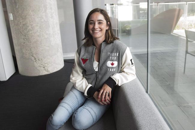 Figure skater Kaetlyn Osmond poses for a photo at the Entertainment One office in Toronto, Tuesday, July, 10, 2018. Osmond says it's been a rocky road since her retirement from competitive figure skating last year. THE CANADIAN PRESS/Marta Iwanek